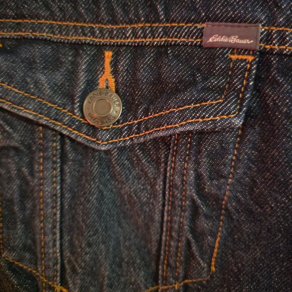 EDDIE BAUER Women's Jean Jacket Plus Size 2XL Blue Denim Excellent Condition - Picture 3 of 7